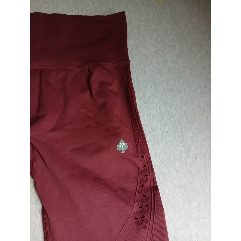 Zero Foxtrot Leggings XL Seamless Stretch Yoga Burgundy Compression Booty Lift - Picture 8 of 13